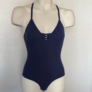 Jasmine and Ginger - Dark Blue Bodysuit - Size S - Unique Back